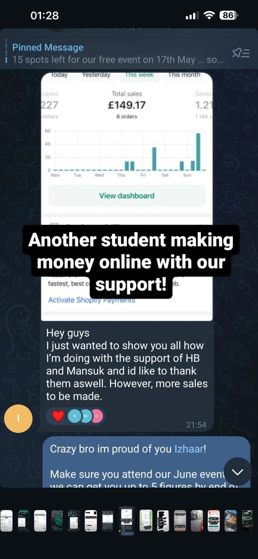 Another student making money online with mentor support